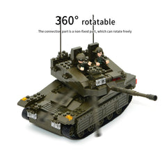 QLT QIAOLETONG Merkava tank set includes 343+ bricks for rich detail.