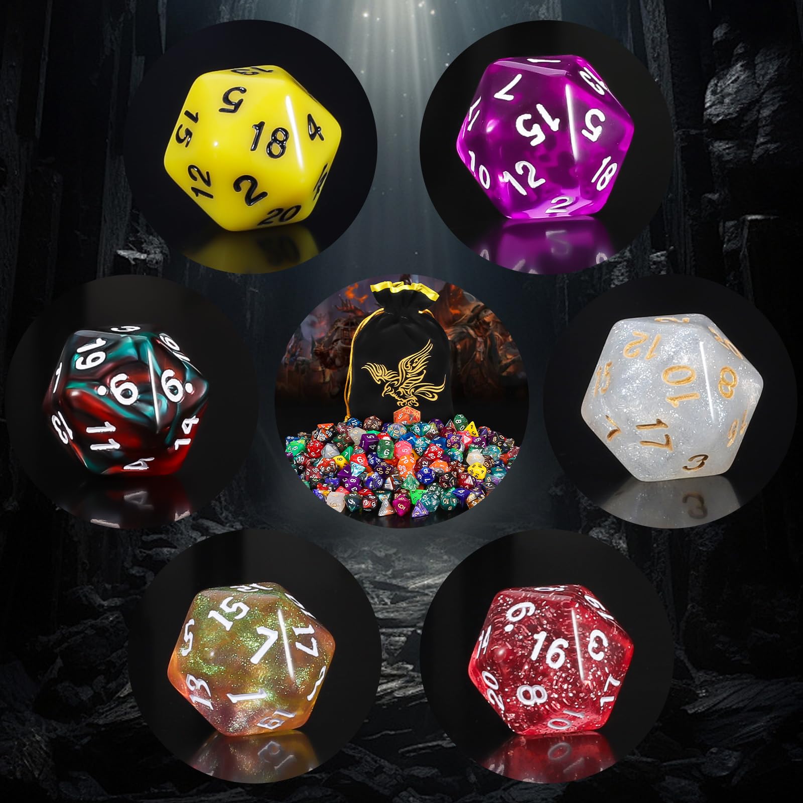 QMay 245 acrylic dice pieces offer durability and easy readability
