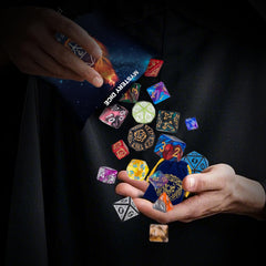 QMay complete dice set (D4-D20) for ready tabletop sessions.
