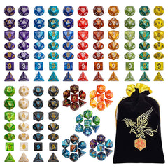 QMay DND Dice Set 20x7 pack front view, ideal for ready-to-play tabletop adventures.