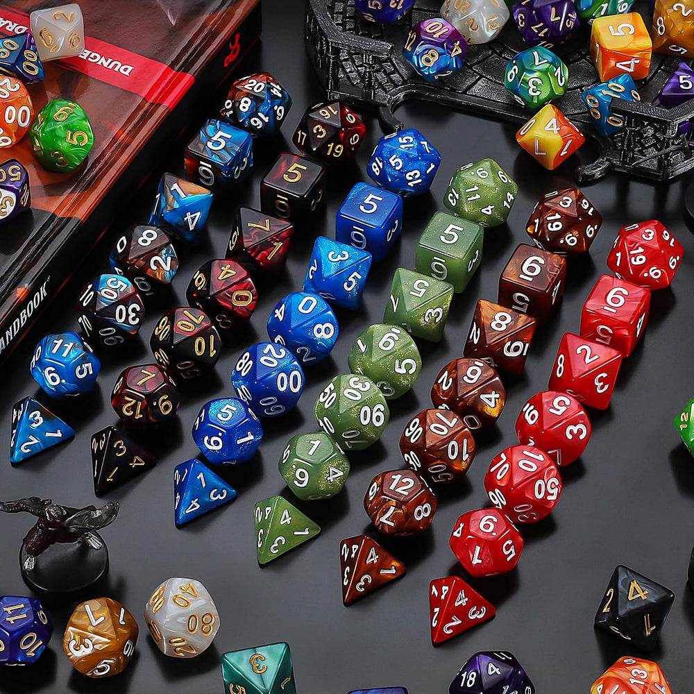 QMay DND Dice Set color-saturated dice collection ready for RPG nights.