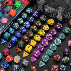 QMay double-color dice set shown for quick readability during rolls.