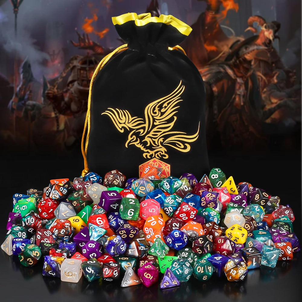 QMay polyhedral set includes D20 through D4 for RPG campaigns