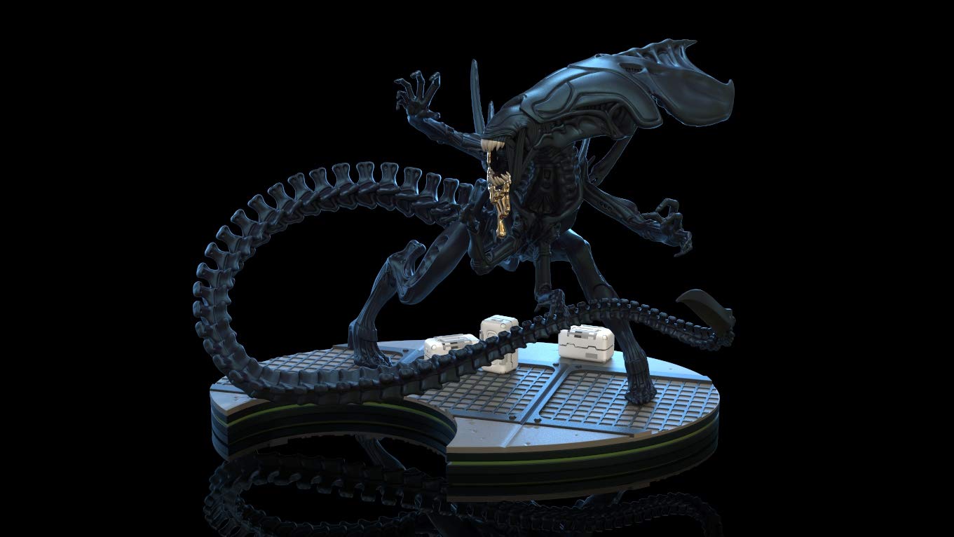 QMx Aliens Queen Q-Fig Max Elite tail wrap around diorama base adds dramatic movement.