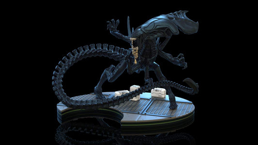 QMx Aliens Queen Q-Fig Max Elite tail wrap around diorama base adds dramatic movement.