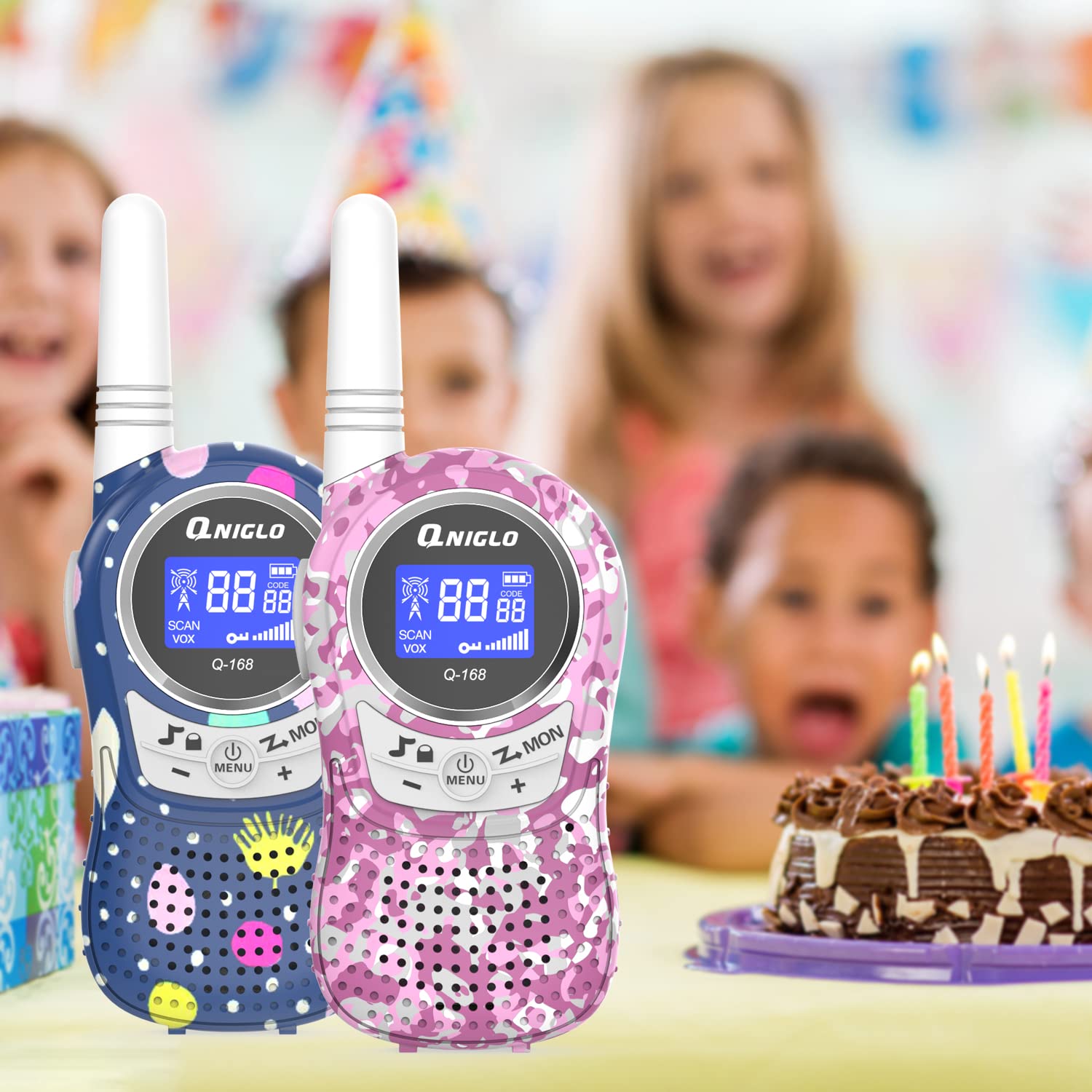 QNIGLO walkie talkies ideal for camping and hiking with kids