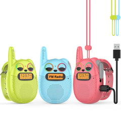 QNIGLO Walkie Talkies Kids Pack 3 for group outdoor play and long battery life.