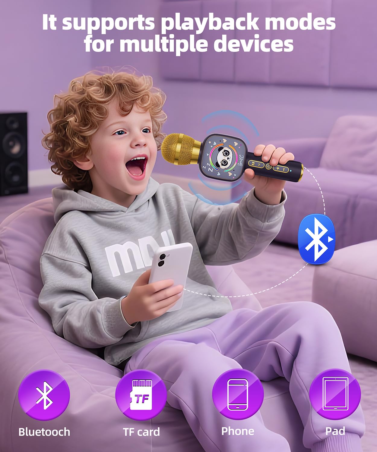 Qnxoat r Five voice modes with reverb for creative kid performances.