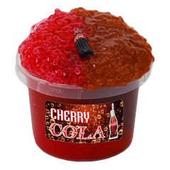 QOFRJTU Crunchy Fishbowl Bead Slime bottle close-up shows soft texture and vibrant beads.