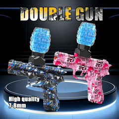 QOGELY Gel Ball Blaster 2 Pack bottle attachment demonstrates extended play.