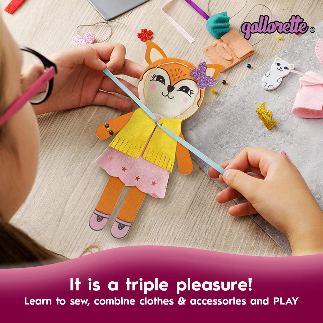 Qollorette child stuffed toy creation, hands-on craft sparks imagination