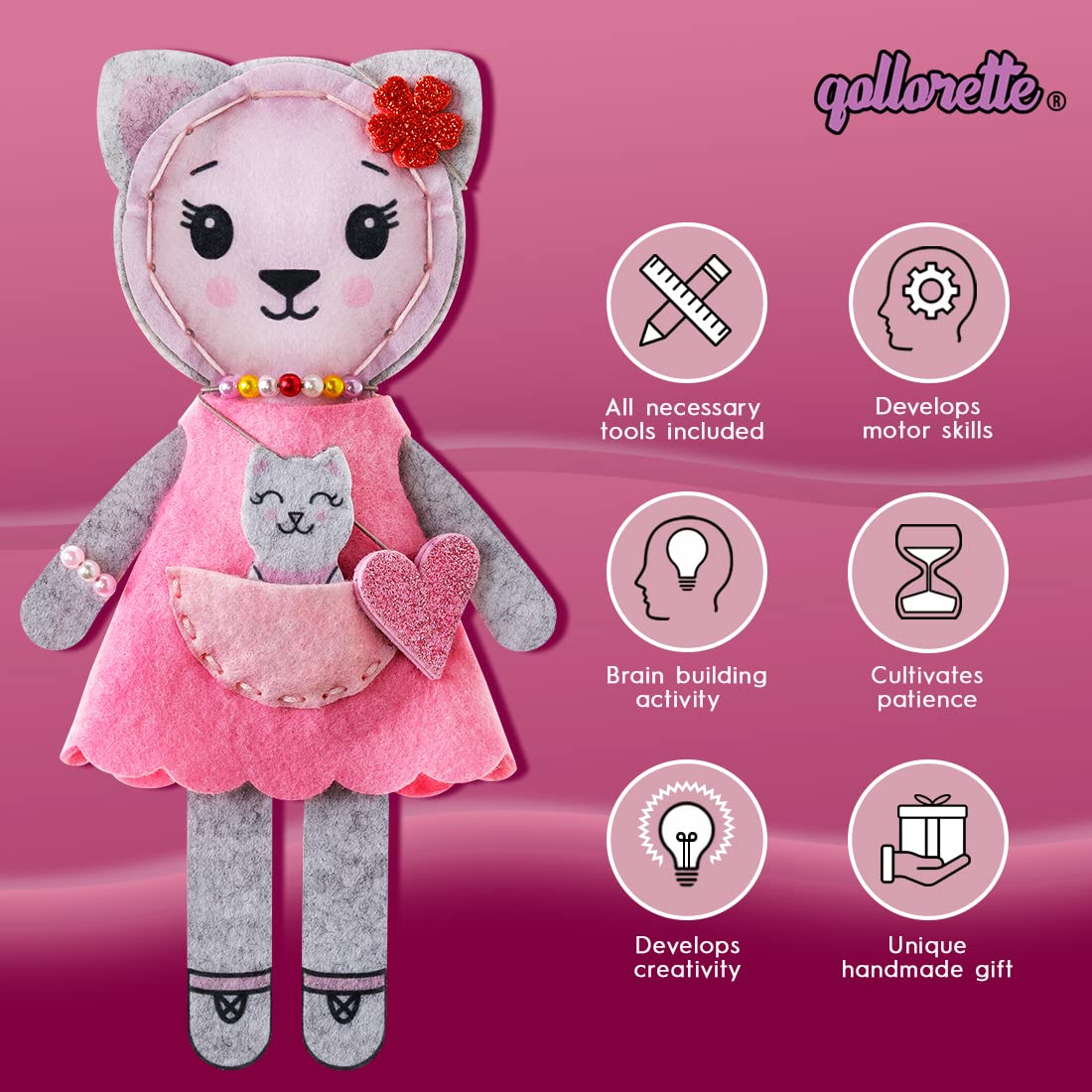 Qollorette felt animal pieces ready for kids to craft unique toys.