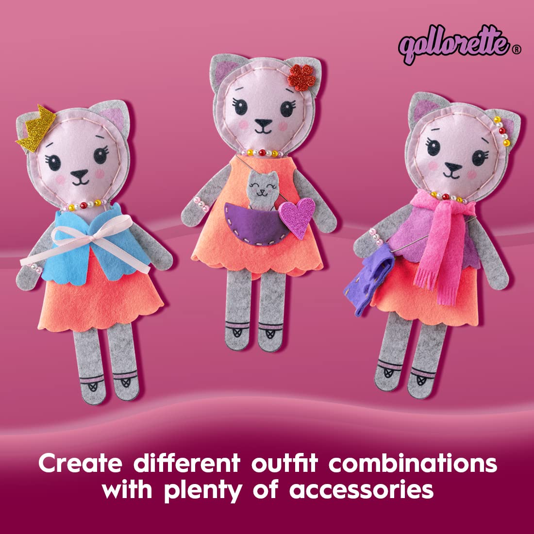 Qollorette finished-cat-toy by child showcases learning through sewing.