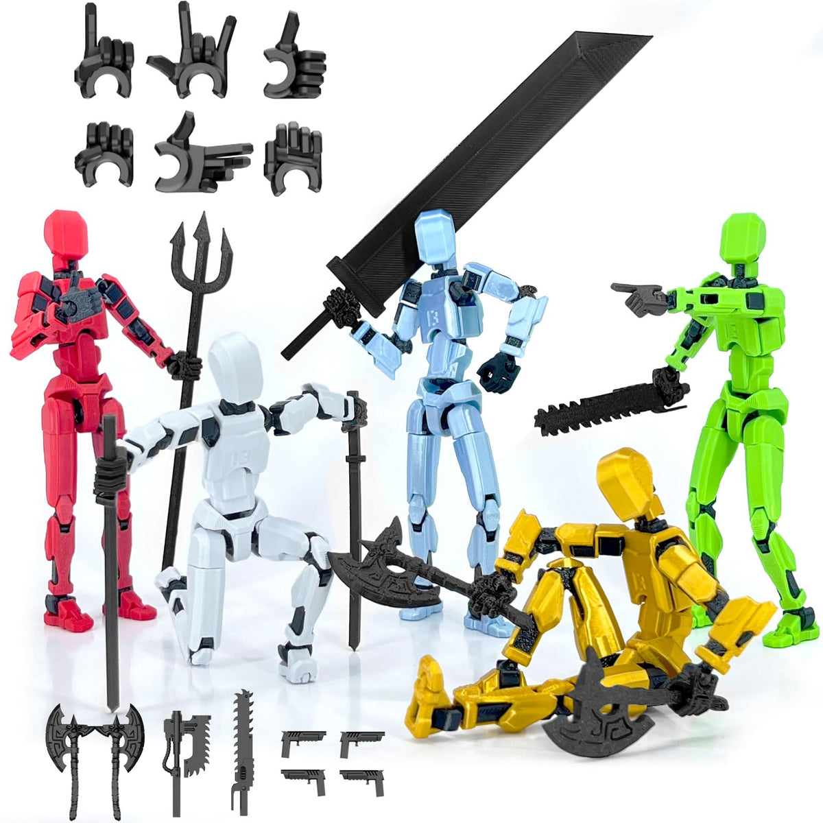Qoopower T13 action figure assembled with full articulation for dynamic posing.