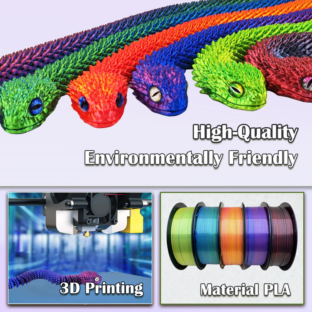 QOUXZ gradient-color snake appearance catches light for room ambience.