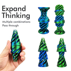 QOUXZ laser green fidget set in compact form for desk use.