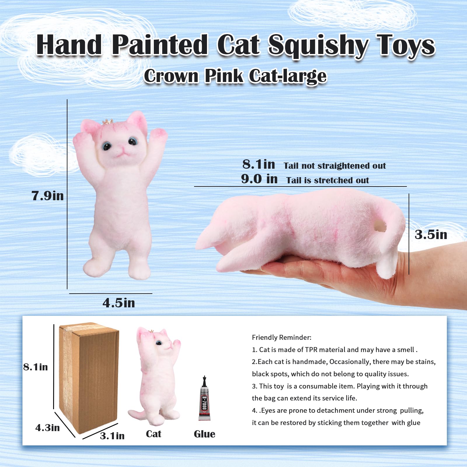 QOUXZ soft TPR cat squishy toy provides satisfying relief through kneading