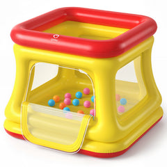 QPAU 3-in-1 inflatable bounce house with pump for quick setup indoors or outdoors.