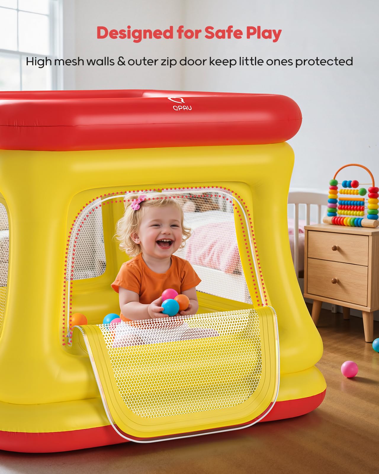 QPAU indoor-outdoor stable design keeps the bounce house steady on various surfaces.