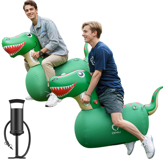 QPAU inflatable dinosaur head for imaginative play and big bounces