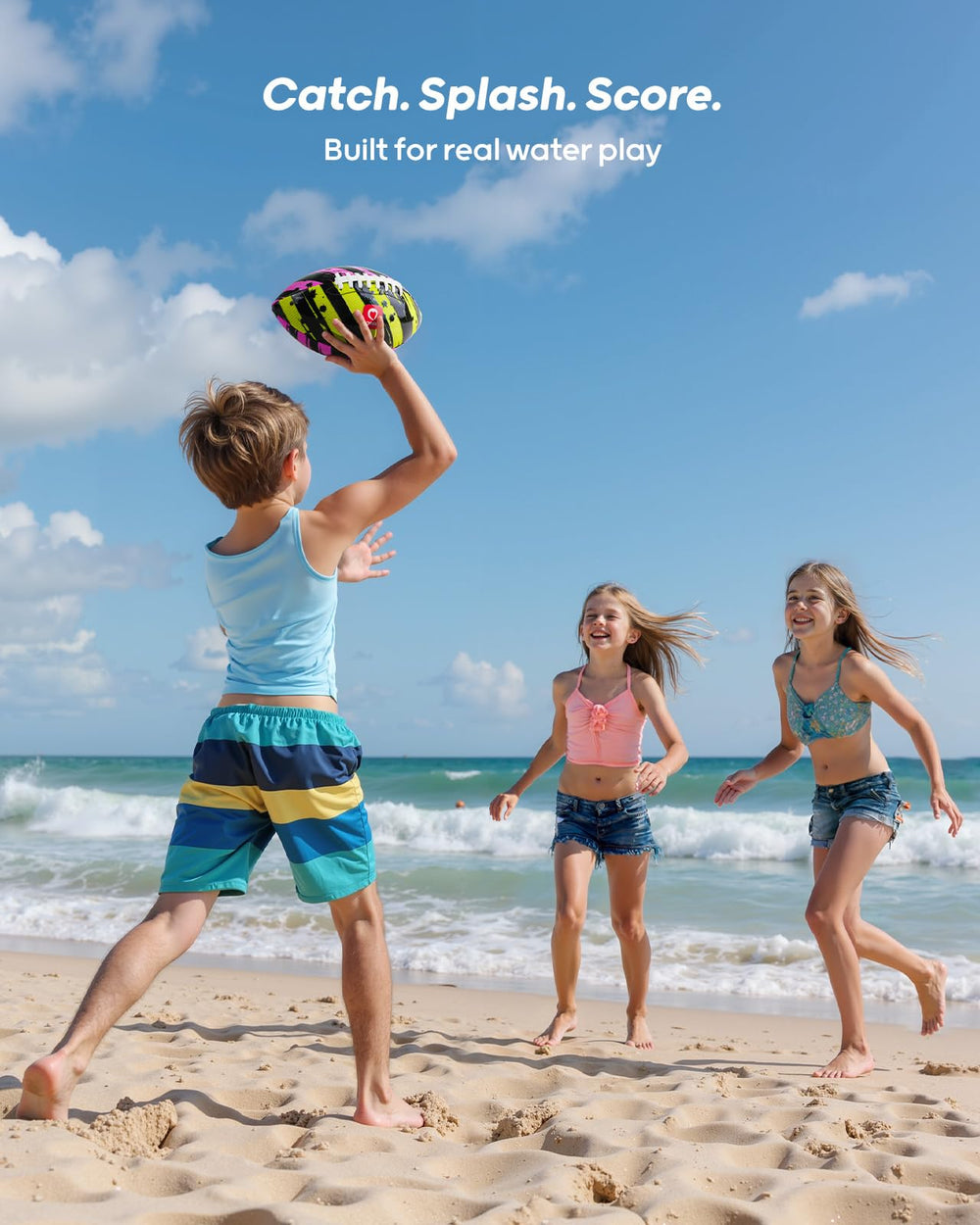 QPAU waterproof football with durable outer for rugged outdoor play.