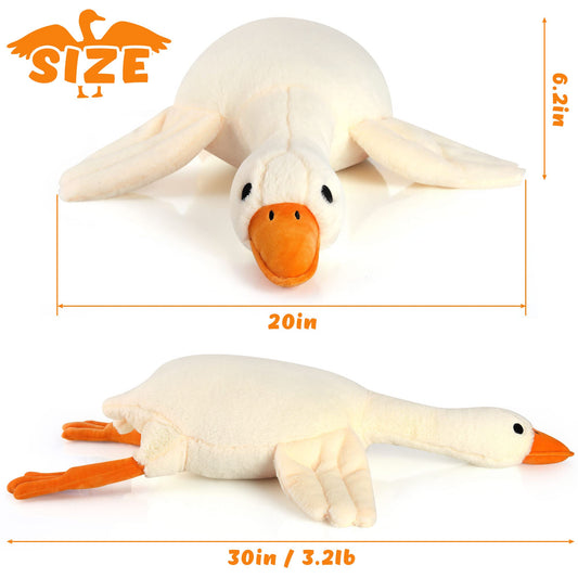 Qpewep weighted goose plush with bead filling for comforting hugs.