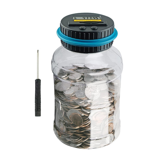 QPEY large piggy bank with digital counting jar for easy savings tracking