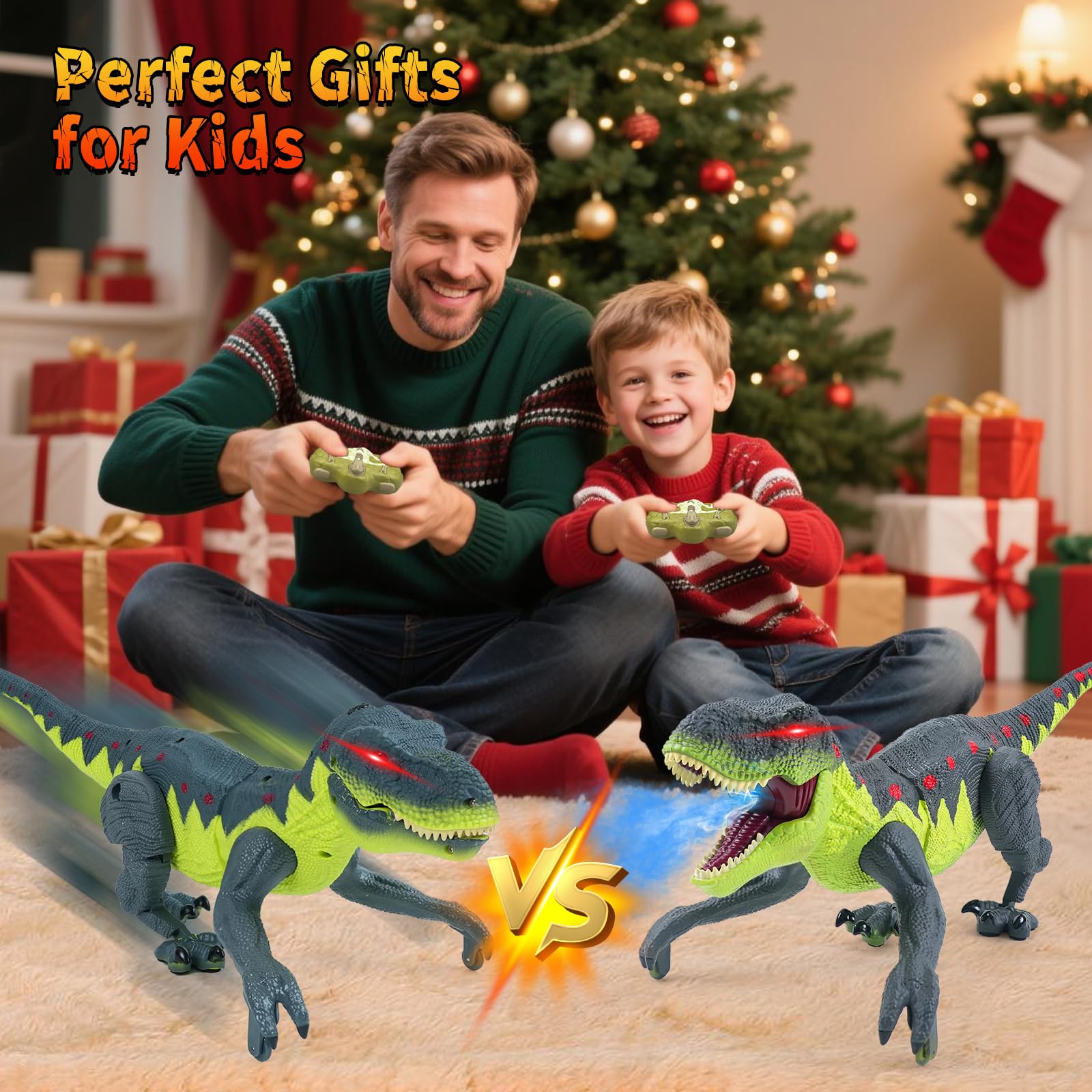QPOU dinosaur multiplayer play invites kids to collaborate and race.