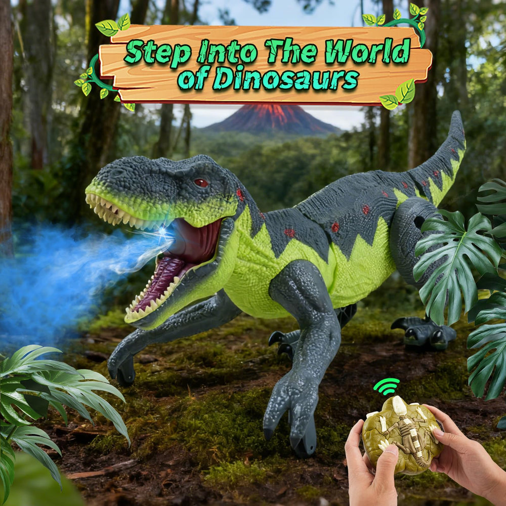 QPOU dinosaur remote with 2-4GHz signal enables smooth multiplayer fun.