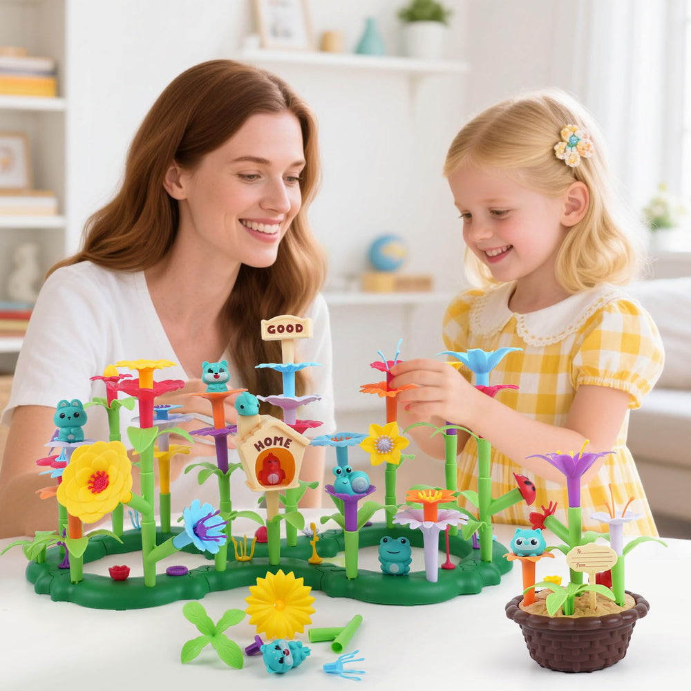 QPOU Flower Garden colorful flowers to spark imaginative garden scenes.