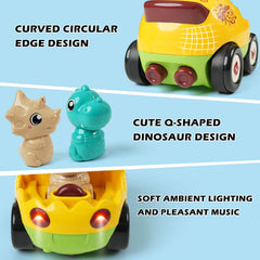QPOU kid-friendly RC dinosaur with smooth edges for safe indoor fun.