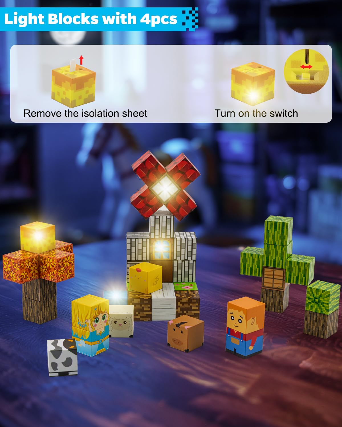 Storage-tin keeps pieces neat after play.