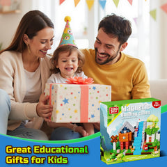 QRPQT 200pcs magnetic blocks forest and city themes inspire STEM curiosity.