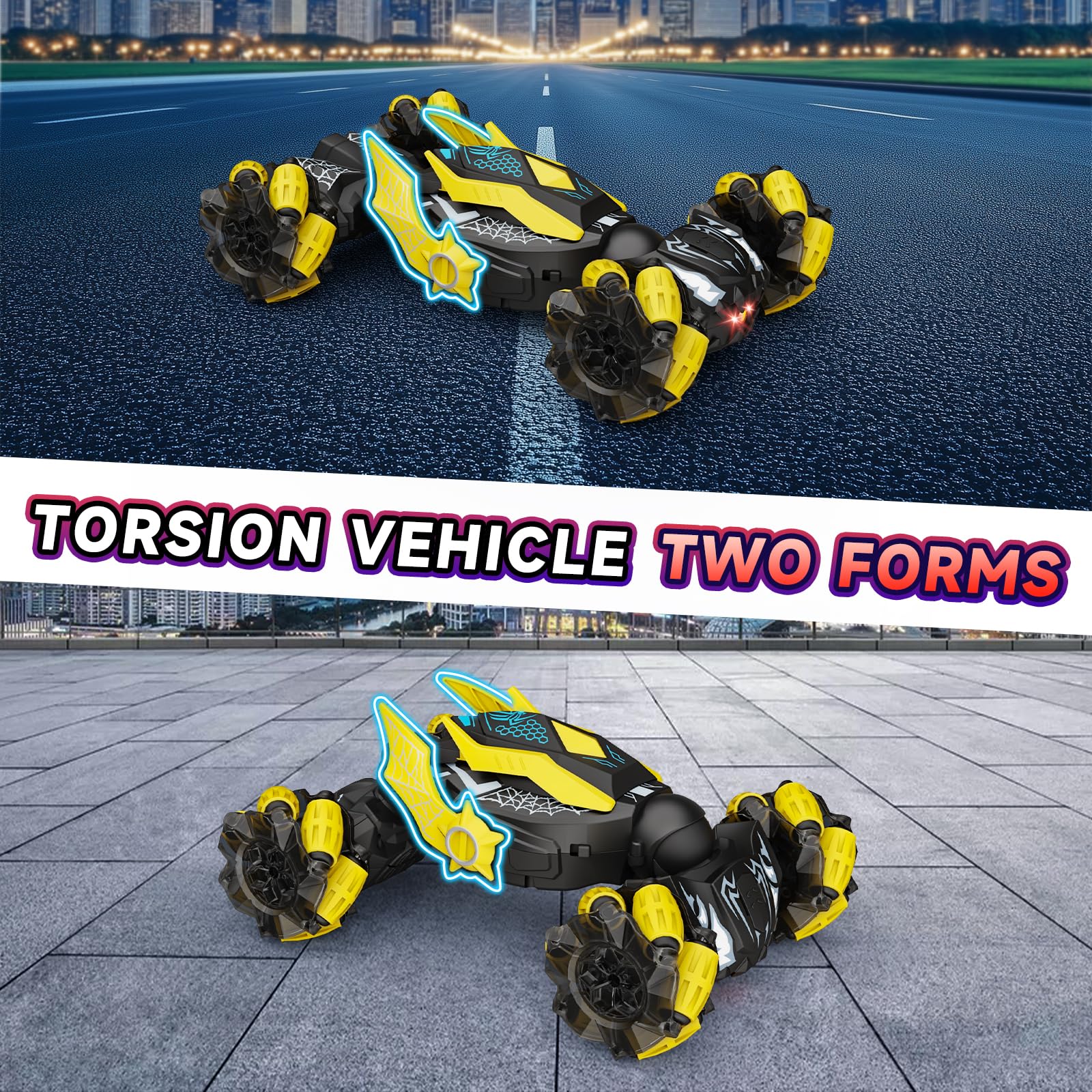 Qryselen RC car drifts sideways for exciting tricks