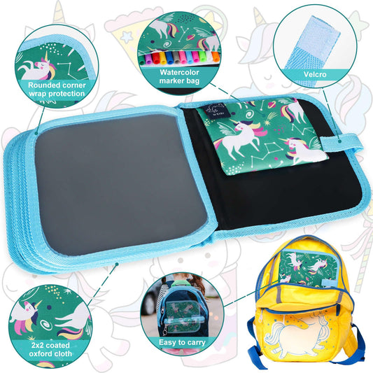 Qrytoi erasable doodle book includes 12 watercolor pens for vibrant coloring sessions