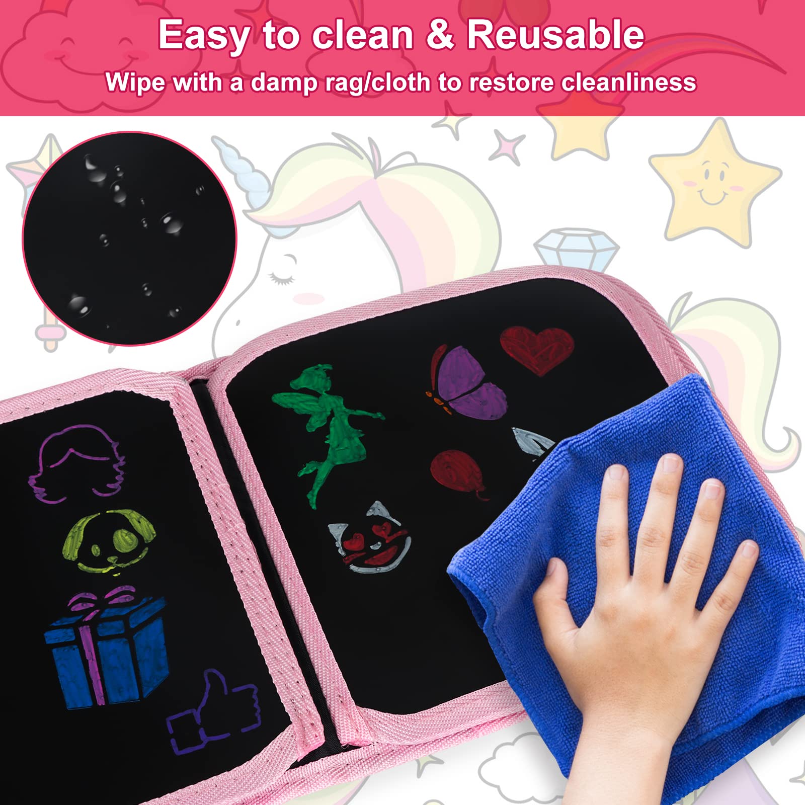 Qrytoi washable material lets kids redraw repeatedly.