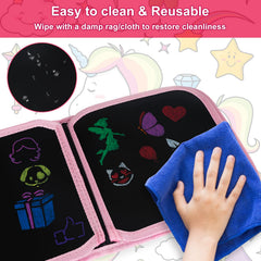 Qrytoi washable material lets kids redraw repeatedly.
