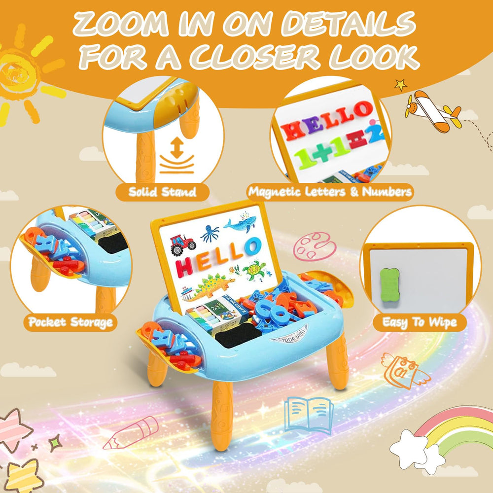 Qrytoi portable doodle board easel ideal for home or outdoor play.