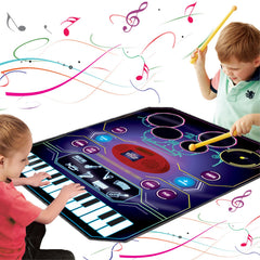 QShark 2in1 kids music toy drum and piano mat for creative play.