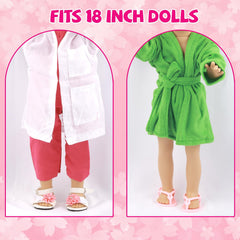 QSKJJI 18-inch doll shoes flip-flops, easy slip-on comfort for everyday play.