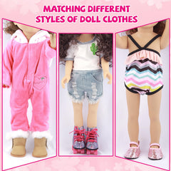 QSKJJI 18-inch doll shoes sandals, breathable wear for summer outfits.