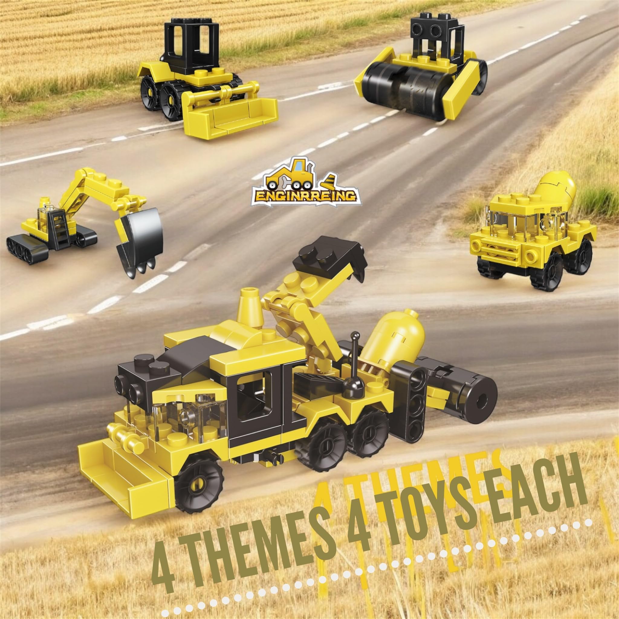 QStar Mini construction-vehicle encourages hands-on building and motor skills.