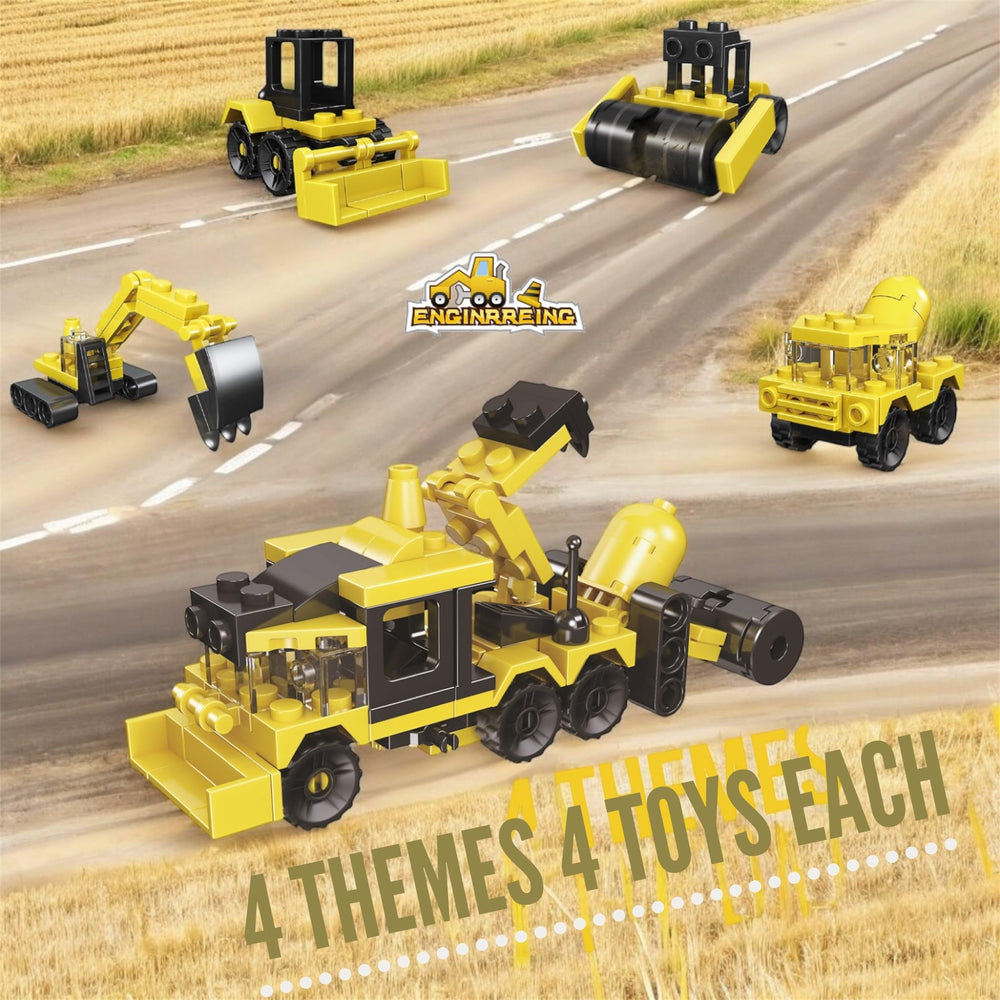 QStar Mini construction-vehicle encourages hands-on building and motor skills.
