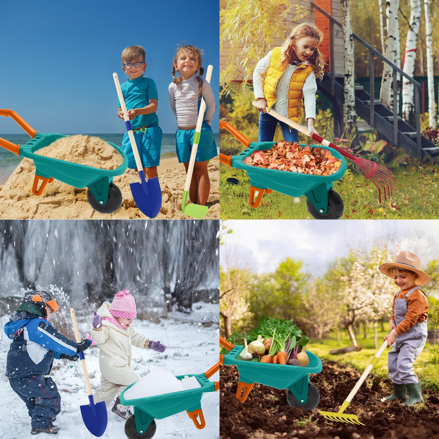 Qtioucp gardening gloves protect little hands during outdoor play.