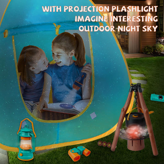 Qtioucp Space projector flashlight lights colorful nebulae for magical camping nights.