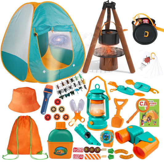 Qtioucp Kids Camping Set tent scene for cozy indoor adventures and private play.