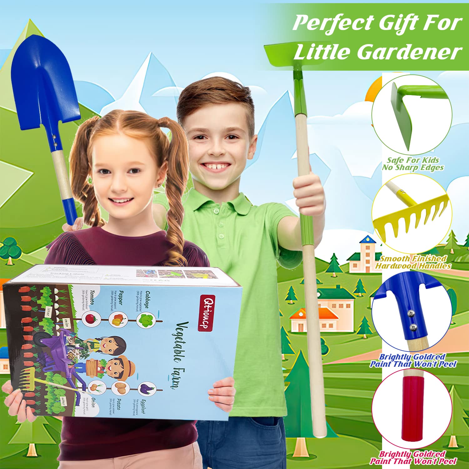 Qtioucp kids garden pretend play setup promotes imaginative outdoor exploration.