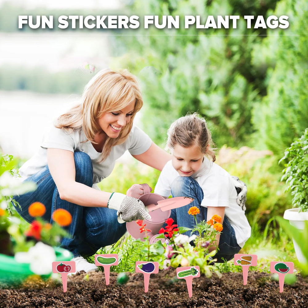 Qtioucp fruit and vegetable stickers help kids identify produce.