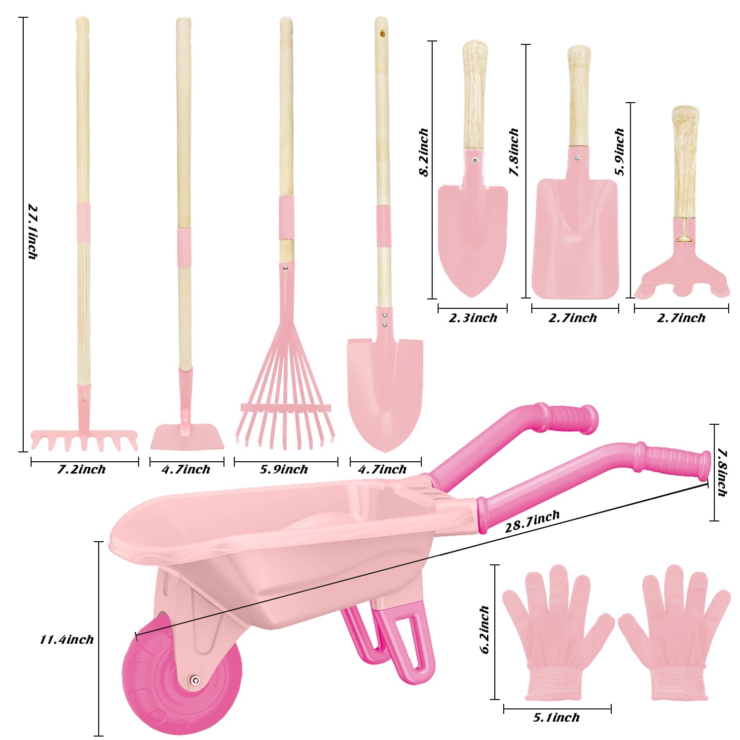 Qtioucp wooden planting tools for kids' outdoor learning.