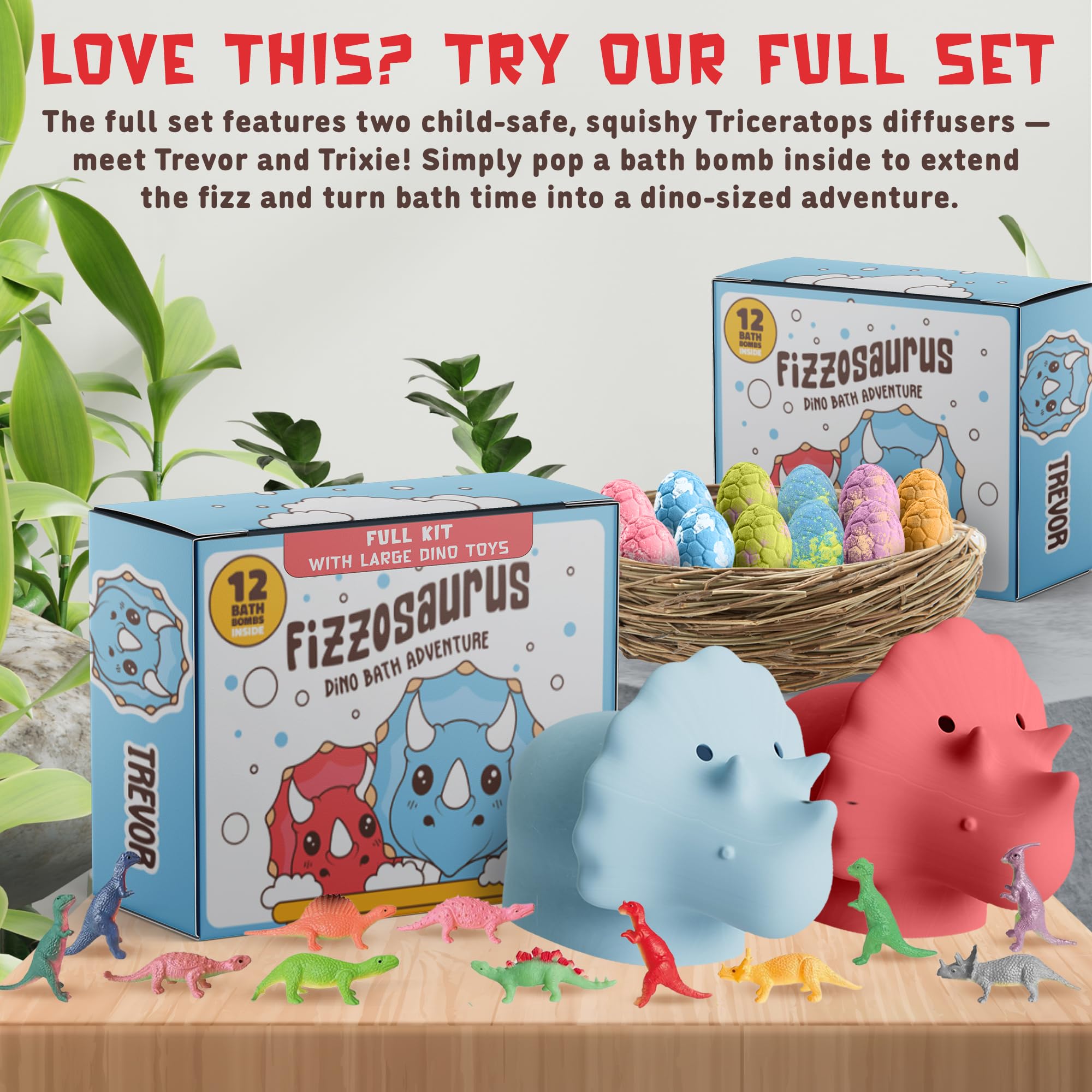 Quack Quack Moo dino bath bomb surprise during bath